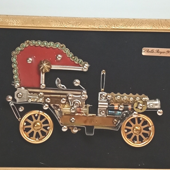Vintage steampunk wall art of 1909 Rolls Royce. - Picture 2 of 6